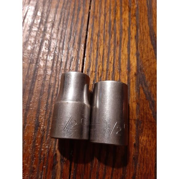 Vintage Lot 2 Craftsman Sears 1/2" 1/2" Drive Sockets G44222 G47502 USA - Picture 3 of 5